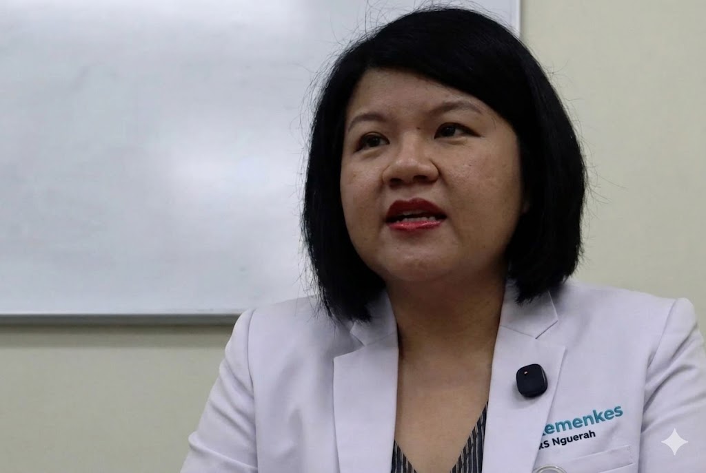 dr Nola Margaret Gunawan saat menjelaskan proses otopsi terhadap korban mutilasi yang ditemukan di Pantai Ketewel, Gianyar.