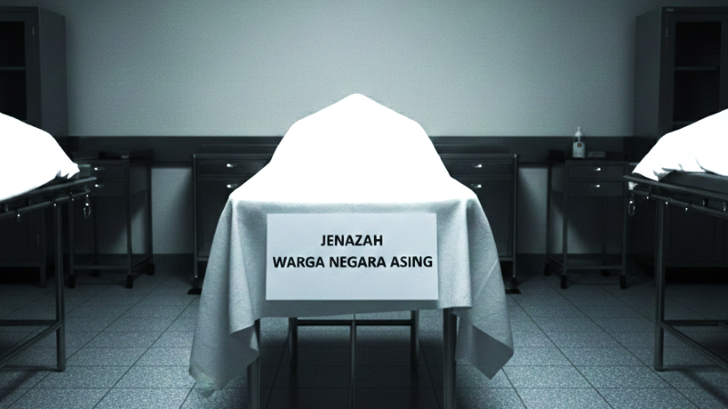 Ilustrasi jenazah warga asing. (gambar digital gemini/radar bali)
