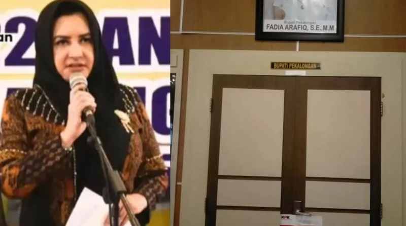 AKHIR TRAGIS PUTRI ARAFIQ: Bupati Pekalongan Fadia Arafiq dan kantornya yang ditempel segel KPK. (Kolase IG/@Bupati Pekalongan dan metropekalongan.jawapos.com)
