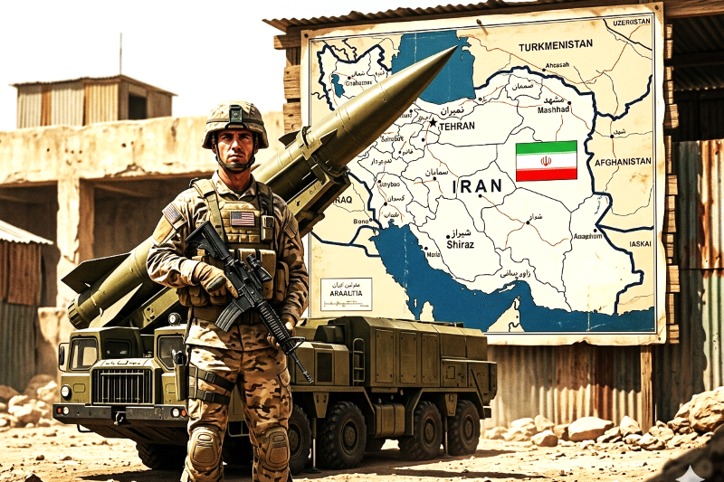 ilustrasi perang Iran vs Amerika Serikat-Israel. (gambar digital gemini/radar bali)