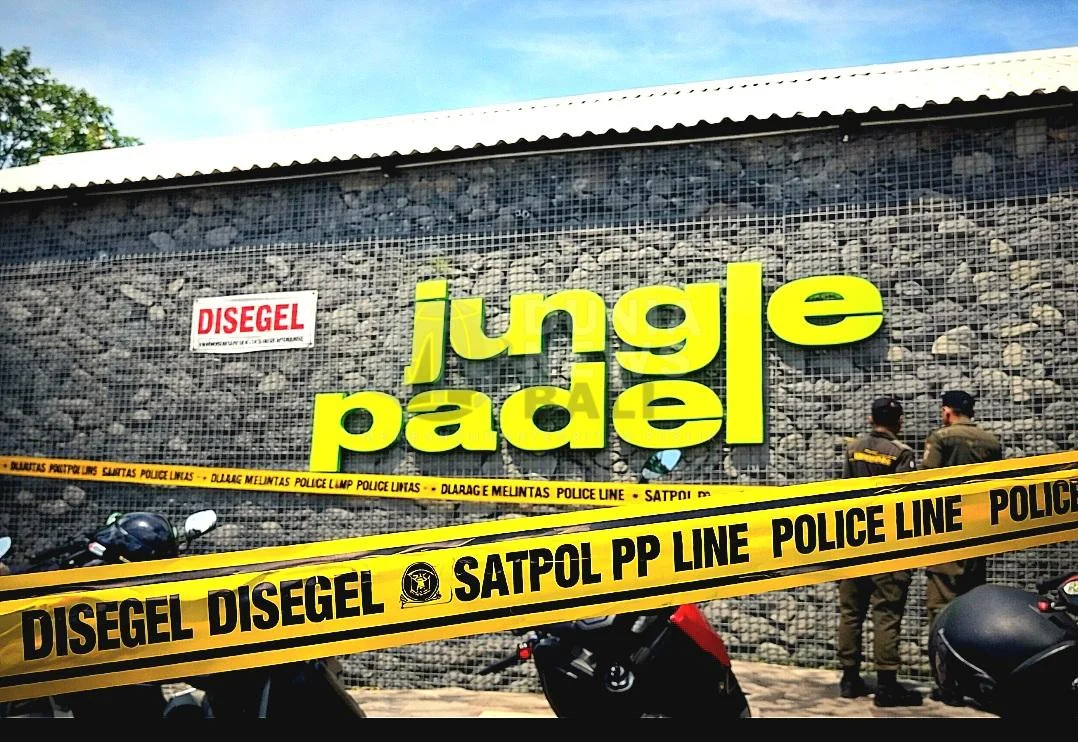 BERMASALAH: Arena olahraga Jungle Padel di dekat pantai seseh Munggu Badung yang sempat disegel Satpol PP Badung