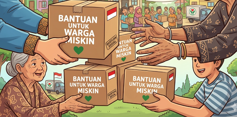 ilustrasi bantuan untuk warga miskin. (gambar digital radar bali)