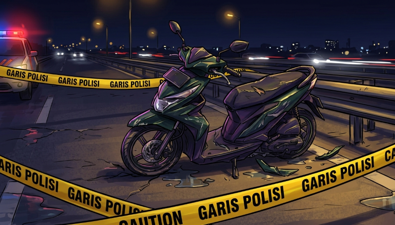 Ilustrasi lakalantas maut (gambar digital gemini/radar bali)