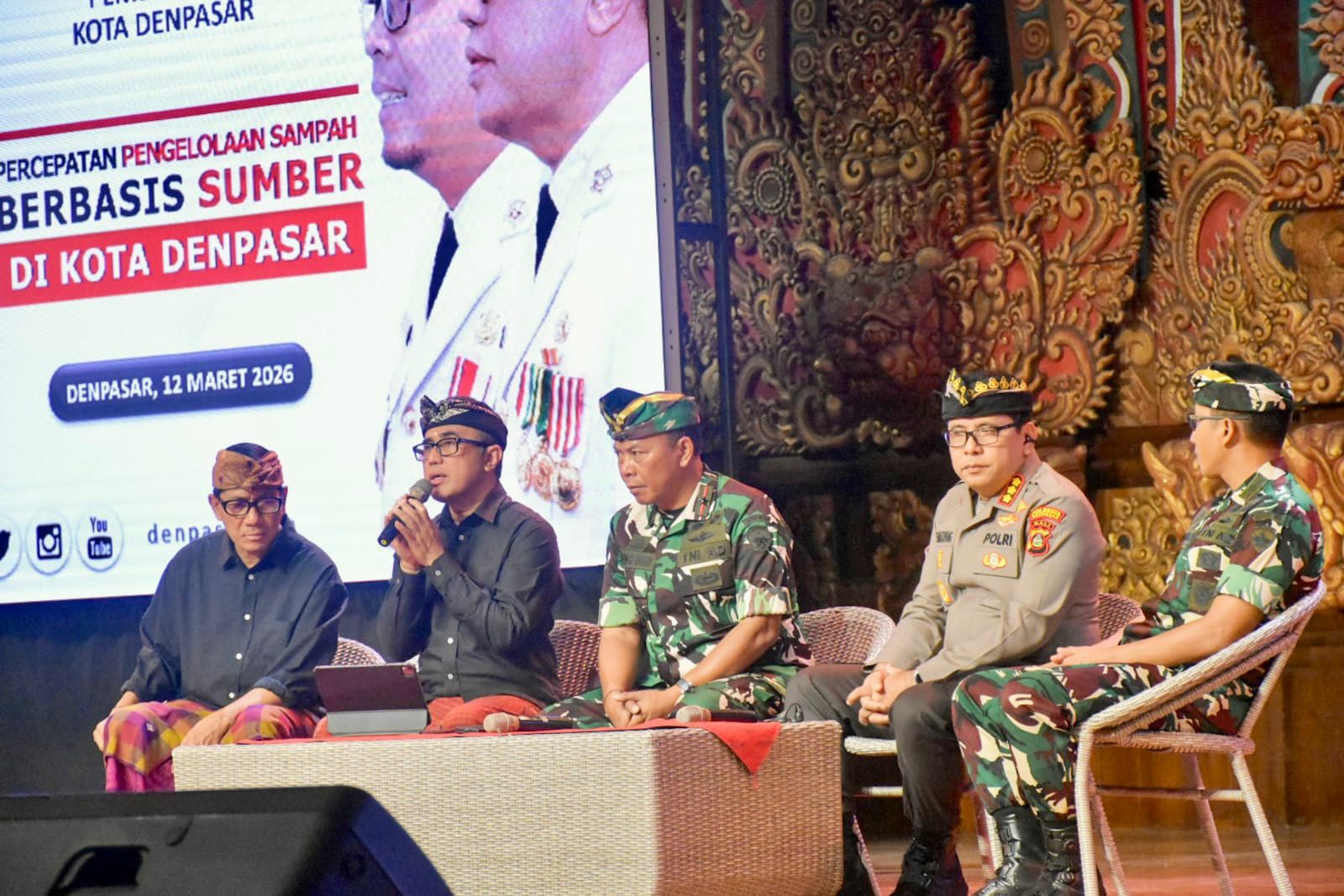 Danrem 163/Wirasatya Bali Brigjen TNI Ida I Dewa Agung Hadisaputra, Wali Kota Denpasar IGN Jaya Negara, Dandim 1611 Badung Kolonel Inf. I Putu Tangkas W, Kapolresta Denpasar Kombes Pol. Leonardo David