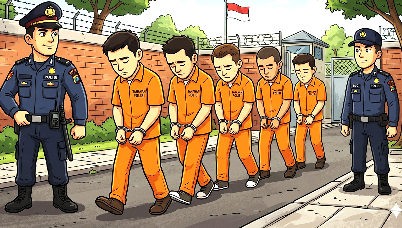 Ilustrasi penangkapan lima pengedar narkoba-gambar digital gemini/radar bali
