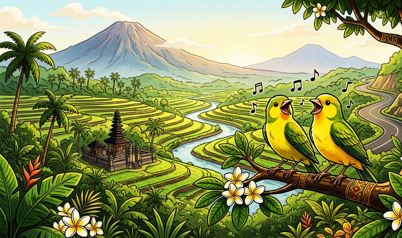ilustrasi suasana hening sepi di saat Hari raya Nyepi di Bali. (gambar digital gemini/radar bali)