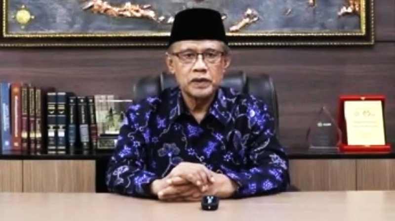 SAMPAIKAN IMBAUAN TAKBIRAN CUKUP DI RUMAH : Ketua Umum Pimpinan Pusat (PP) Muhammadiyah, Haedar Nashir juga mengeluarkan imbauan. (dok.JawaPos.com)