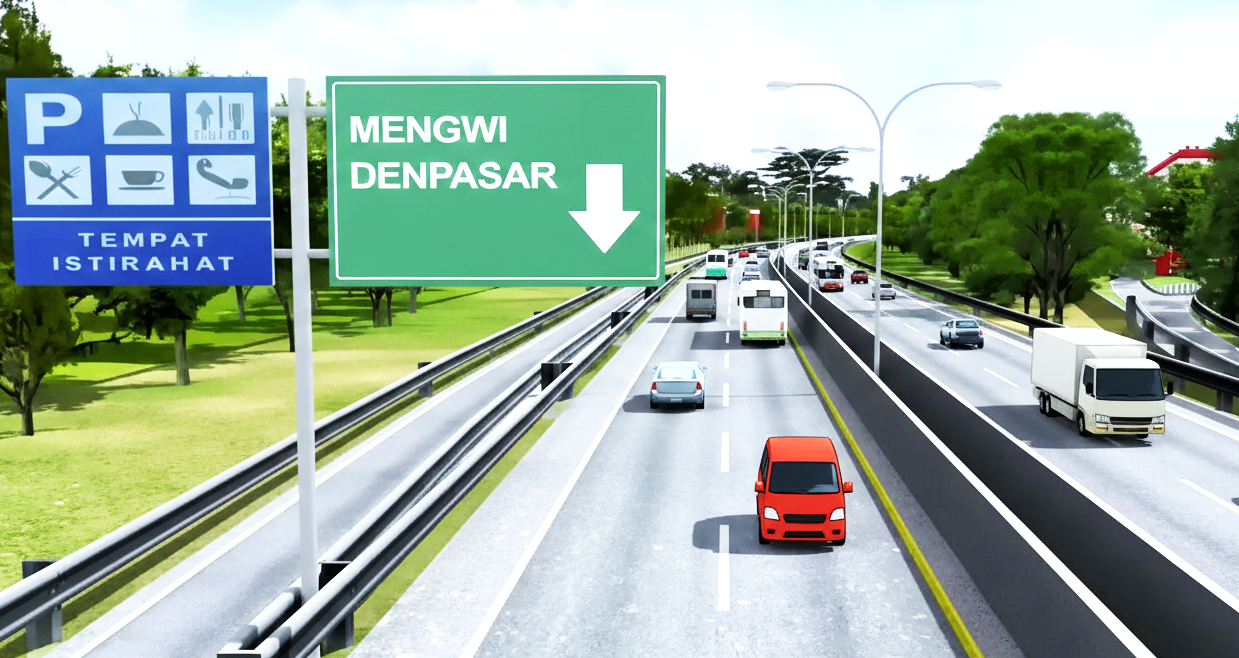ilustrasi jalan tol Mengwi Gilimanuk. (gambar digital radar bali)