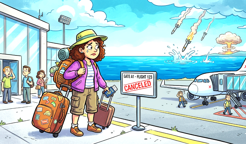 ilustrasi turis cancel ke Bali.(gambar digital gemin i/radar bali)