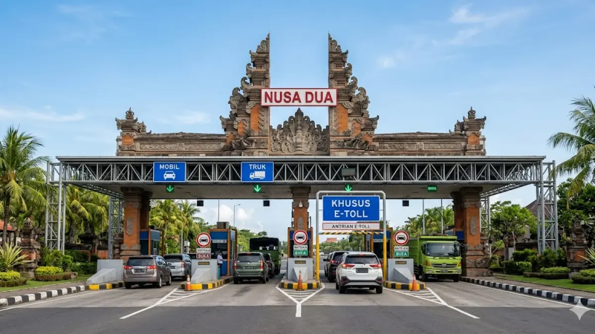 Gerbang Tol Nusa Dua di Tol Bali Mandara. 