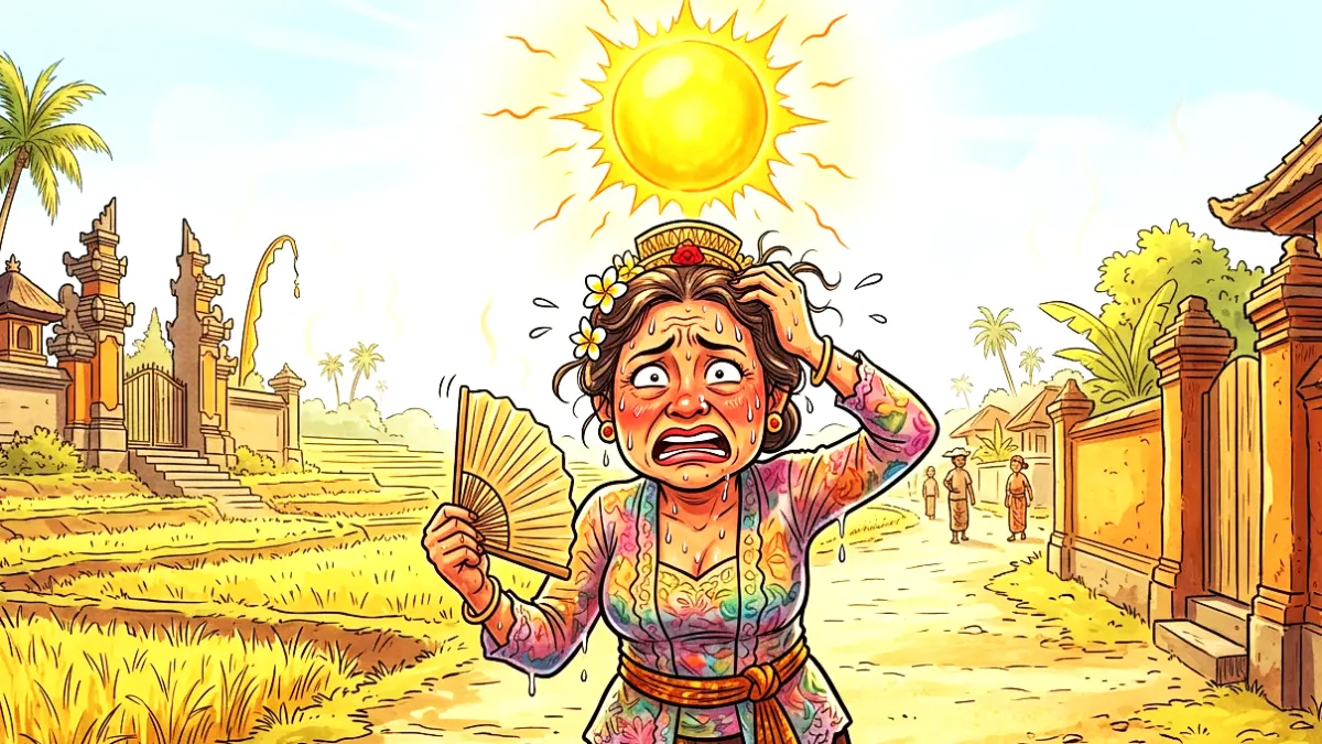 ilustrasi cuaca panas di Bali. (gambar digital gemini/radar bali)