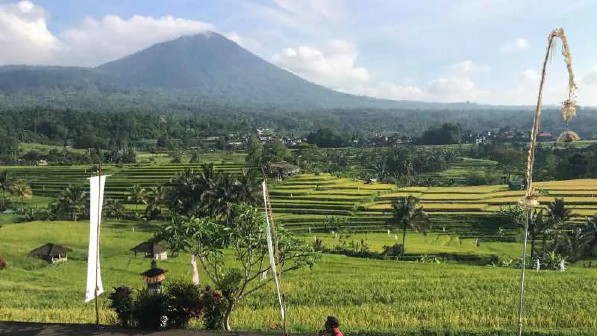 ilustrasi cuaca cerah berawan di Jatiluwih, Tabanan. (miftahuddin/radar bali)