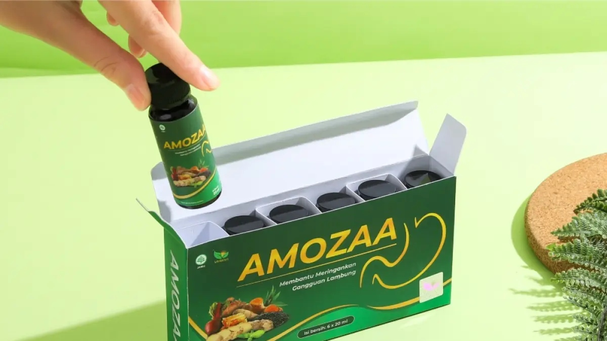 SIRUP AMOZAA: Meredakan gangguan lambung dan pencernaan seperti maag dan GERD. 