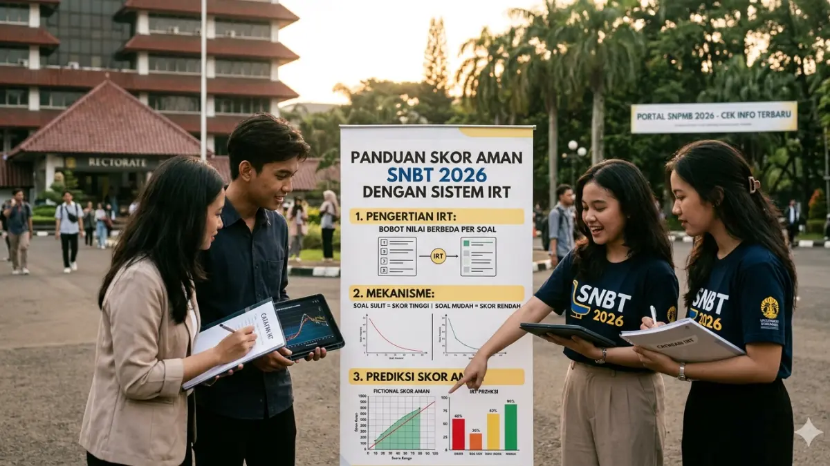 HITUNG SKOR: ilustrasi panduan menghitung skor aman SNBT 2026. (Gemini AI/radarbali.id)