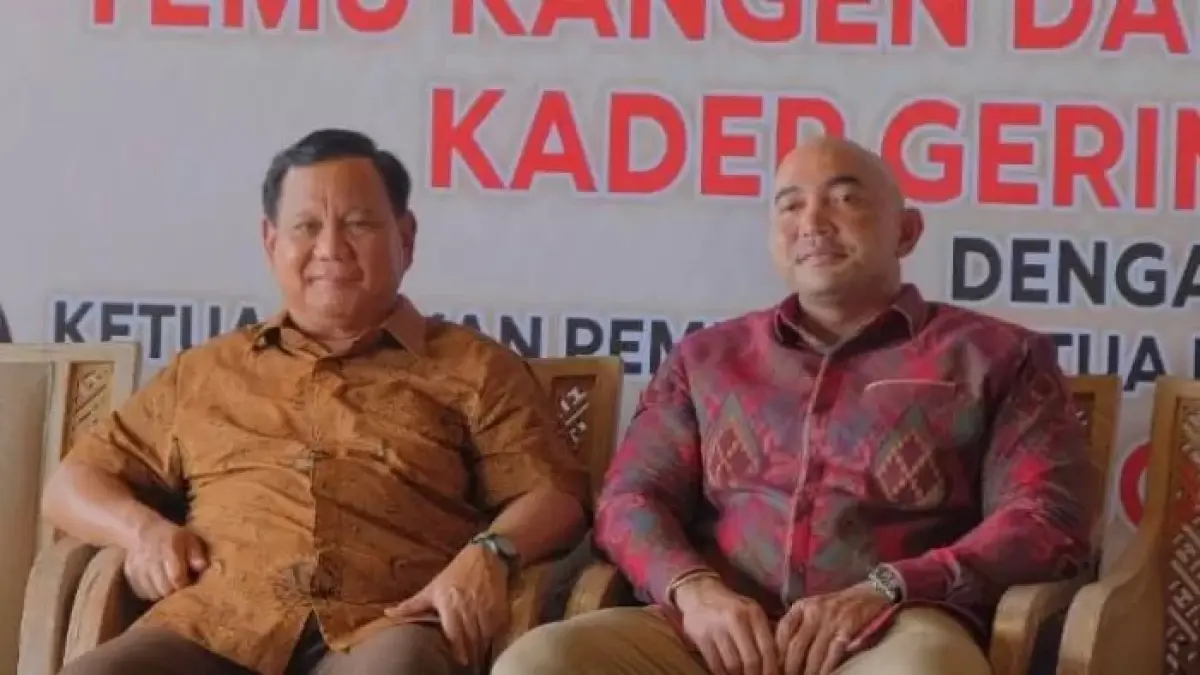 Ketua DPD Gerindra Bali Made Muliawan Arya (De Gadjah) bersama Presiden Prabowo Subianto.