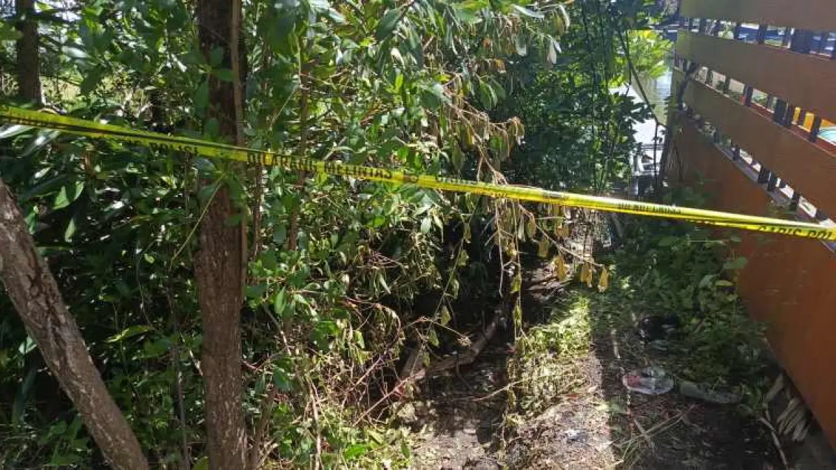 DI SINI LOKASI TEMUAN : Lokasi temuan dua jenazah dalam kondisi mengenaskan di kawasan mangrove dekat pintu masuk Pelabuhan Benoa, Denpasar, Jumat (10/4/2026) dini hari. (ist)