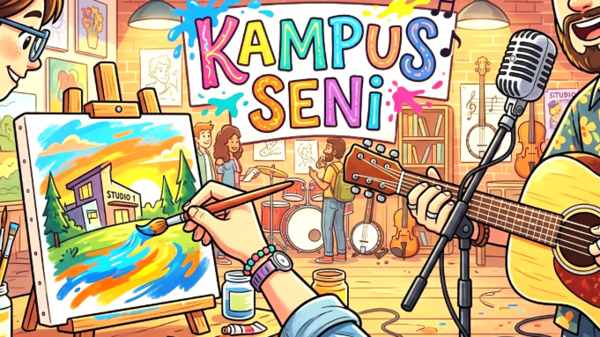 ilustrasi kampus seni. (gambar digital gemini/radar bali)