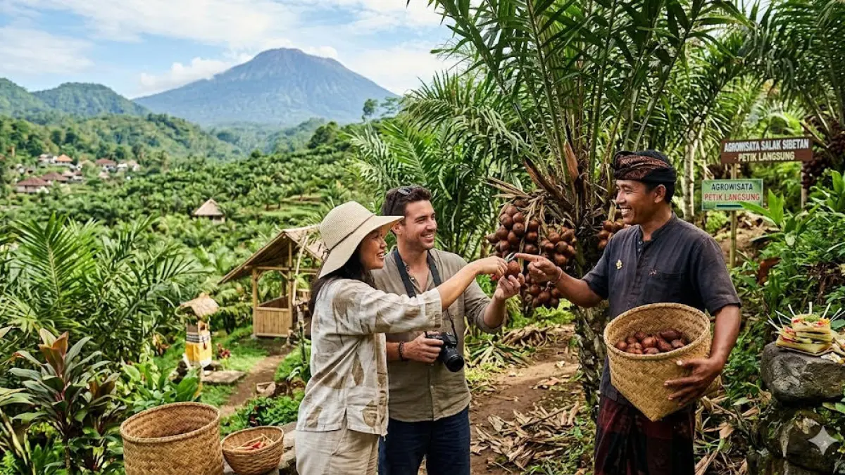 Ilustrasi Agrowisata kebun Salak do Sibetan Karangasem, Bali (AI gemini/radarbali.id)