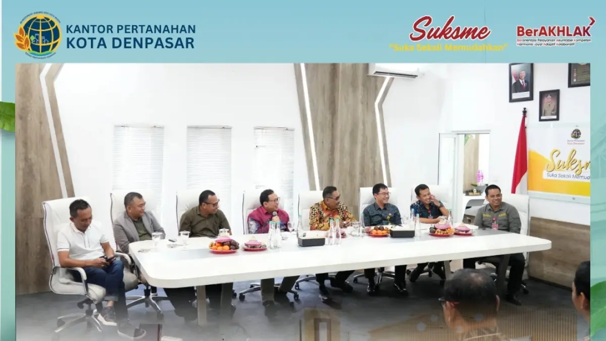 Kunjungan kerja Kabiro SDM Kementerian ATR/BPN, Budi Santosa, didampingi Kakanwil BPN Provinsi Bali di Kantah Denpasar (10/4/2026).