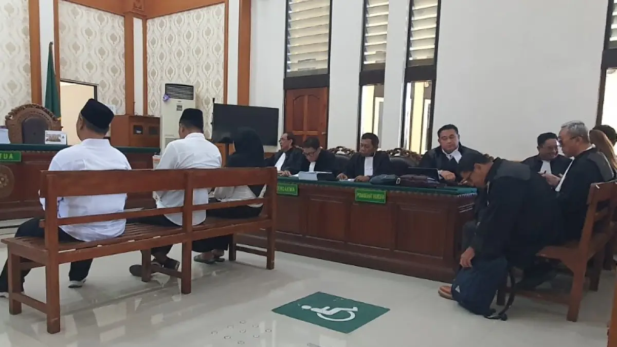 Sidang lanjutan kasus dugaan TPPO yang menyeret lima terdakwa di Pengadilan Negeri (PN) Denpasar, Kamis (16/4/2026).