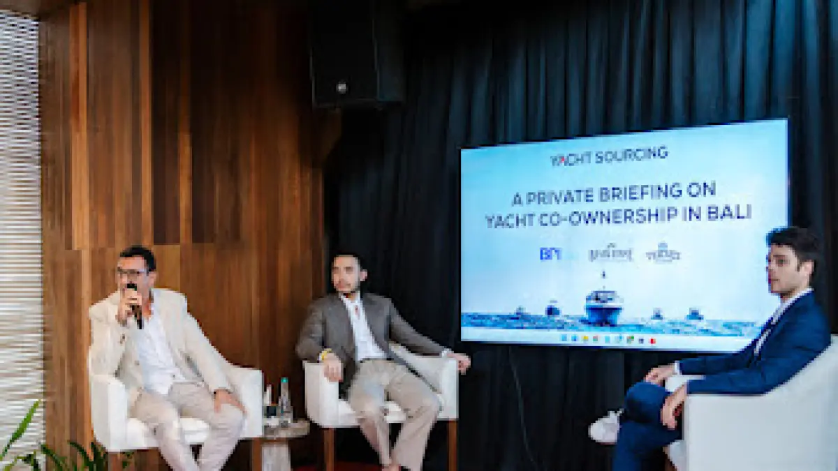 PEMBICARA: Dari kiri, Boum Senous (Founder-Ceo Yacht Sourcing), Yakup Hasibuan (Hasibuan Law) & Loris (Manager BPI).