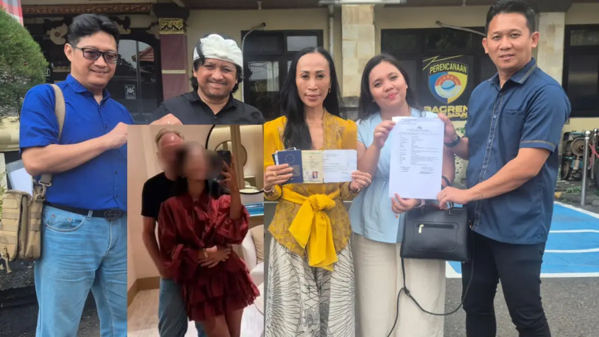 PENJELASAN: Nova Indriani menunjukkan dokumen pernikahan sah yang terdaftar secara legal di Uni Eropa saat memenuhi panggilan penyidik di halaman Polres Badung, Senin (20/4).&nbsp;