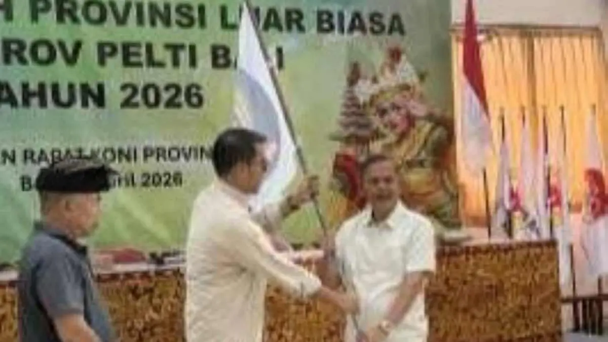 SUARA BULAT : Dr. dr. I Wayan Sudana usai ditetapkan sebagai Ketua Umum Pelti Bali masa bakti 2026–2030 secara aklamasi dalam Musorprov Luar Biasa di KONI .(ist)