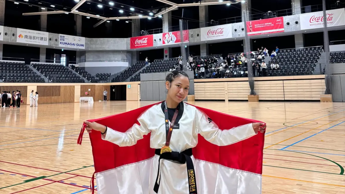 Taekwondoin asal Bali Nyoman Aing Keizya Nanda Sahisma Dewanti merebut medali emas pada The 22nd WATA Internasional Championship 2026 di Osaka Jepang, 24-26 April.