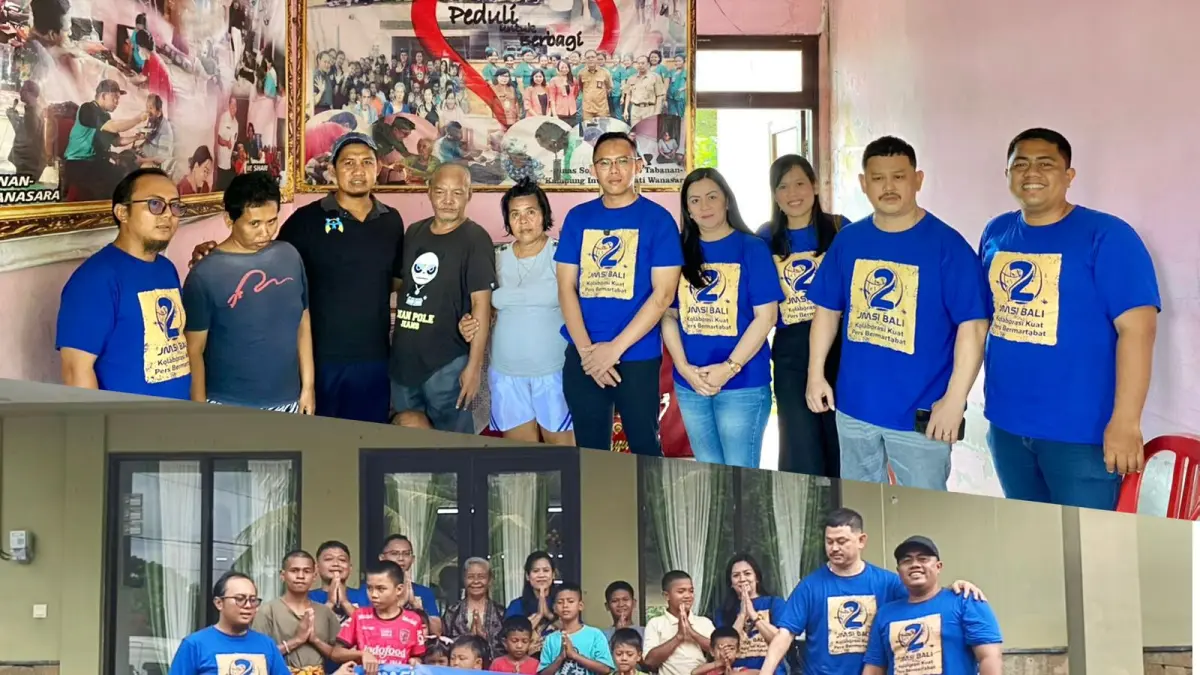 JMSI Provinsi Bali menggelar kegiatan sosial di Panti Asuhan Yayasan Gayatri Widya Mandala&nbsp; dan rumah singgah lansia Werdha Shanti Tabanan, Selasa (28/4/2026).