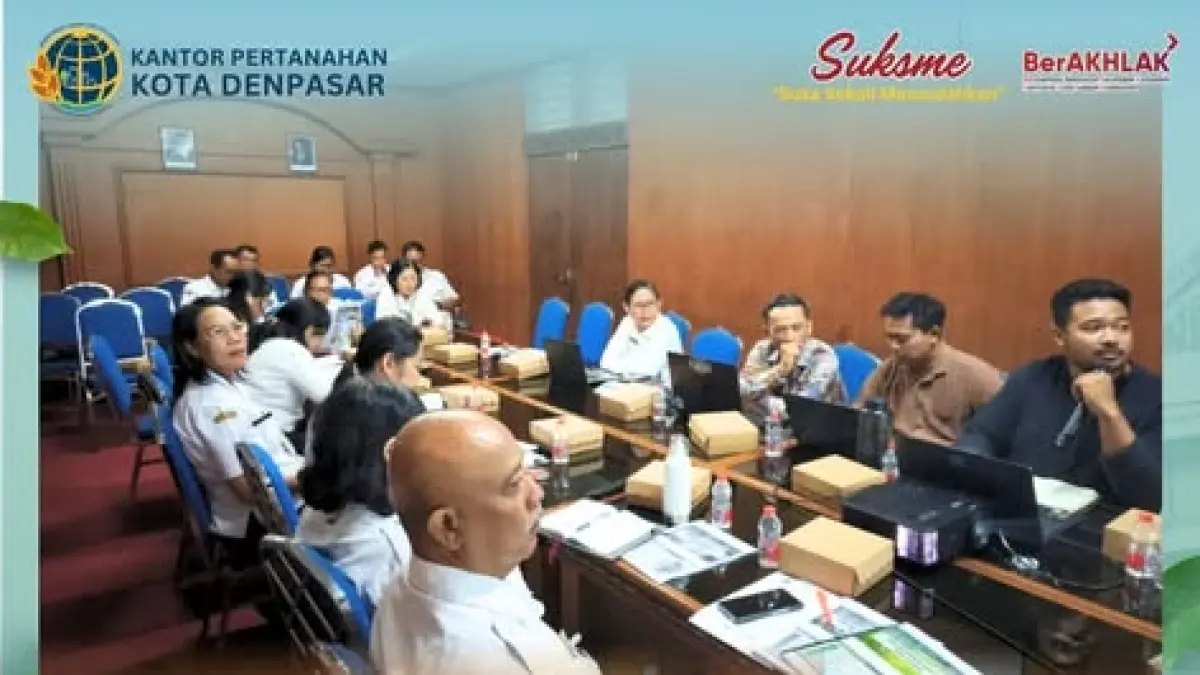 Rapat akhir pendataan dan pemetaan Lahan Baku Sawah (LBS) di Kota Denpasar (22/4/2026).