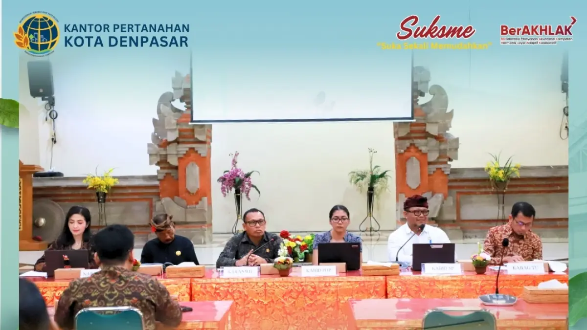Rapat koordinasi di Kantor Wilayah BPN Provinsi Bali (21/4/2026).
