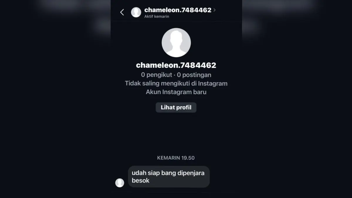 DM gelap ke IG Togar Situmorang.