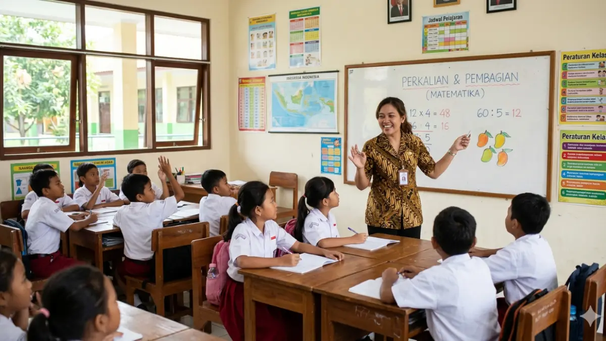 Ilustrasi Guru sedang mengajar di kelas. Pemerintah mengambil keputusan menghapus guru non ASN