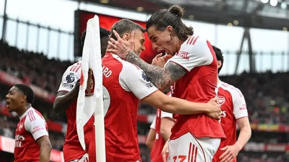 Pemain Arsenal merayakan gol. Klub asal London itu memastikan lolos ke final Liga Champions Eropa untuk kali pertama setelah dua dekade. (Foto: arsenal.com)