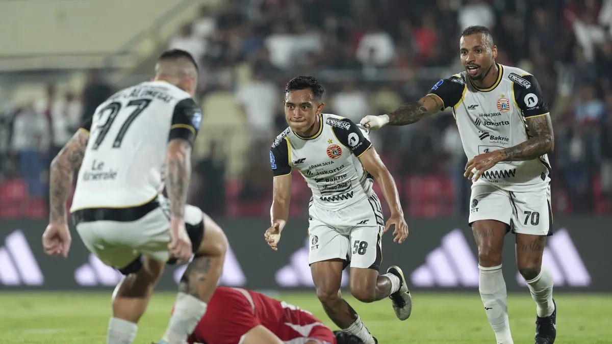 Rayhan Hannan merayakan gol ke gawang Persijap. Macan Kemayoran bakal bertemu rival klasik Persib Bandung pada 10 Mei. 