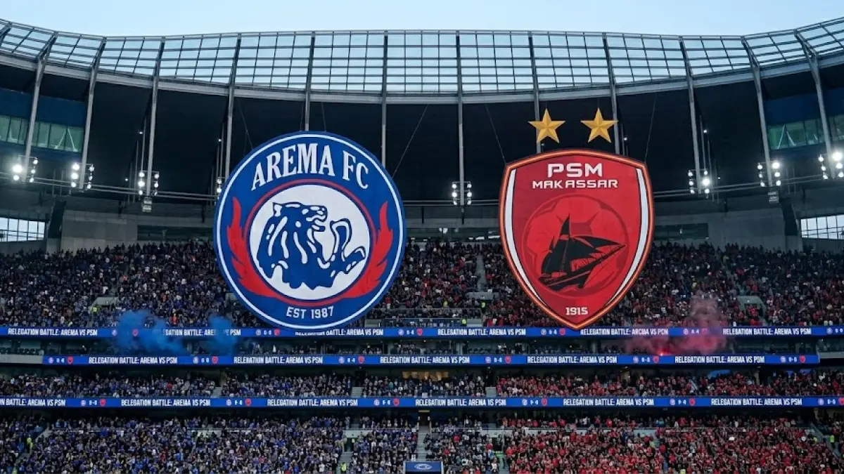 ilustrasi Arema FF vs PSM Makassar 