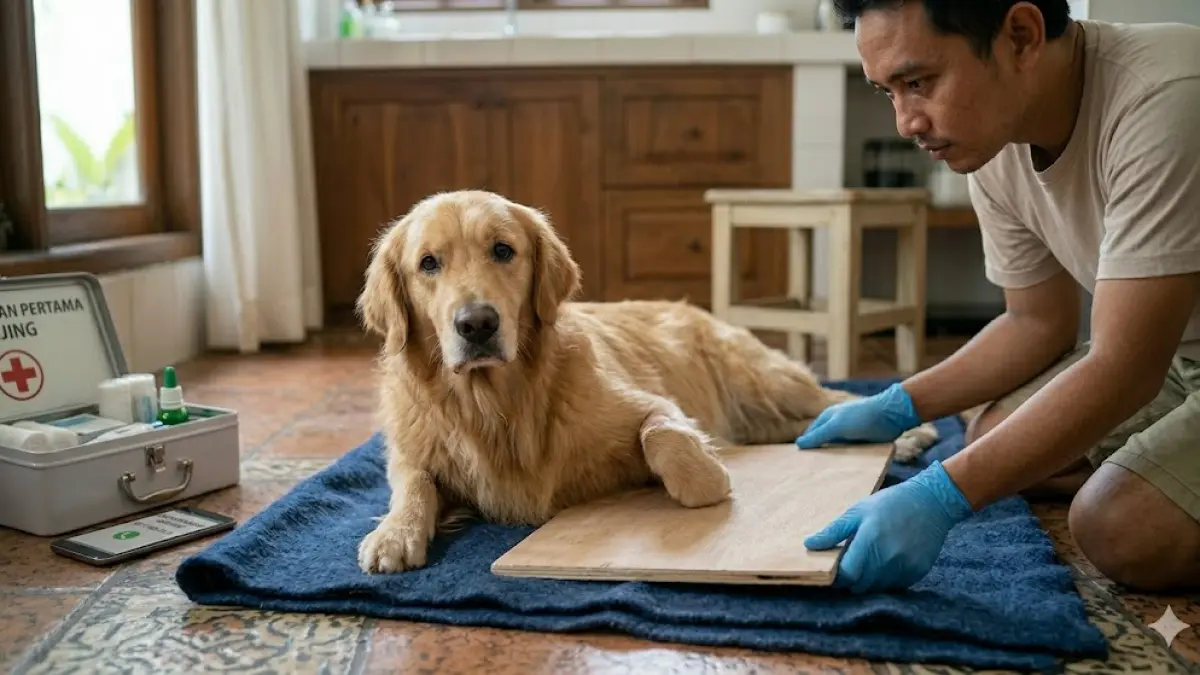 siapkan bidai bila anjing anda mengalami patah tulang sebelum dibawa ke dokter