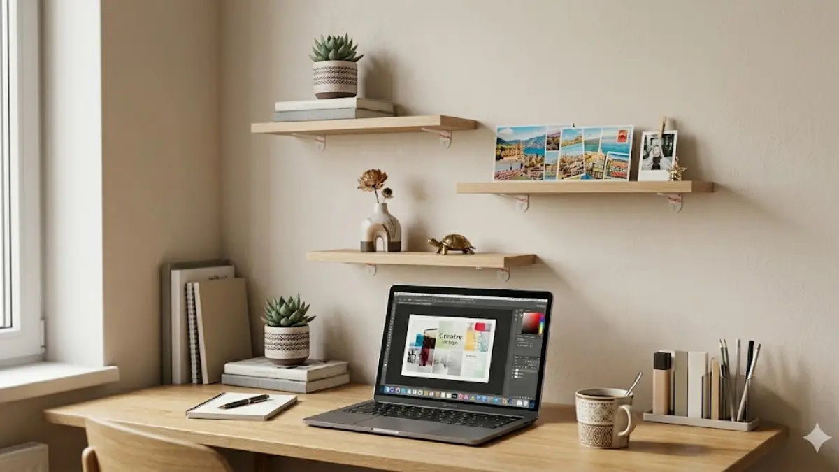 dekorasi rumah dengan command strip shelves tanpa paku