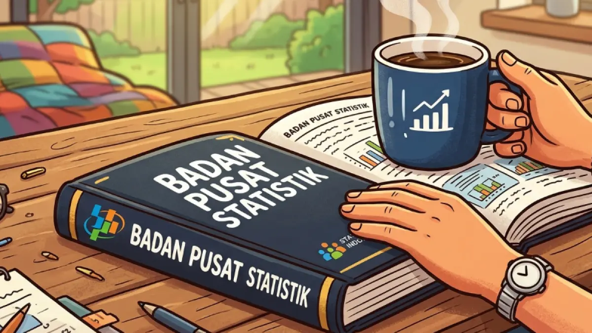ilustrasi buku data Badan Pusat Statistik (BPS). Gambar digital Gemini-Radar Bali