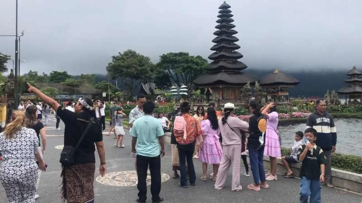 ilustrasi cuaca Danau Beratan, Tabanan,  saat  cuaca berawan. (dok.Radar Bali)