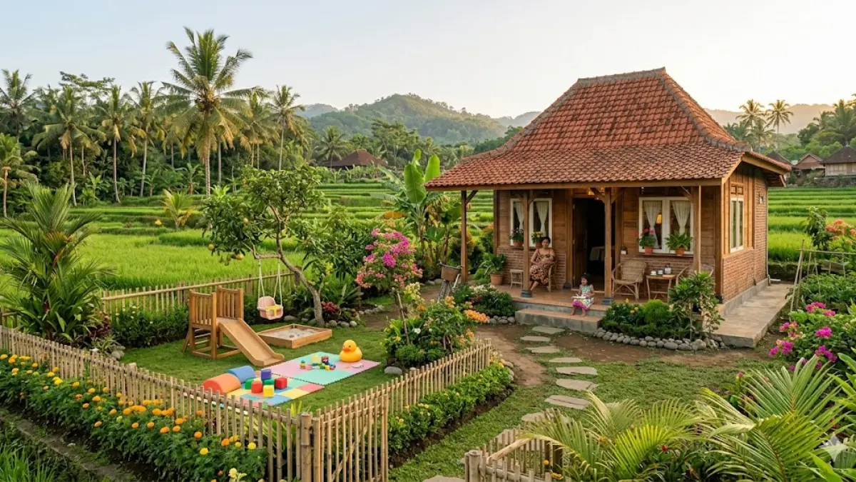 desain rumah sederhana Rp 100 juta yang nyaman untuk tinggal di desa.
