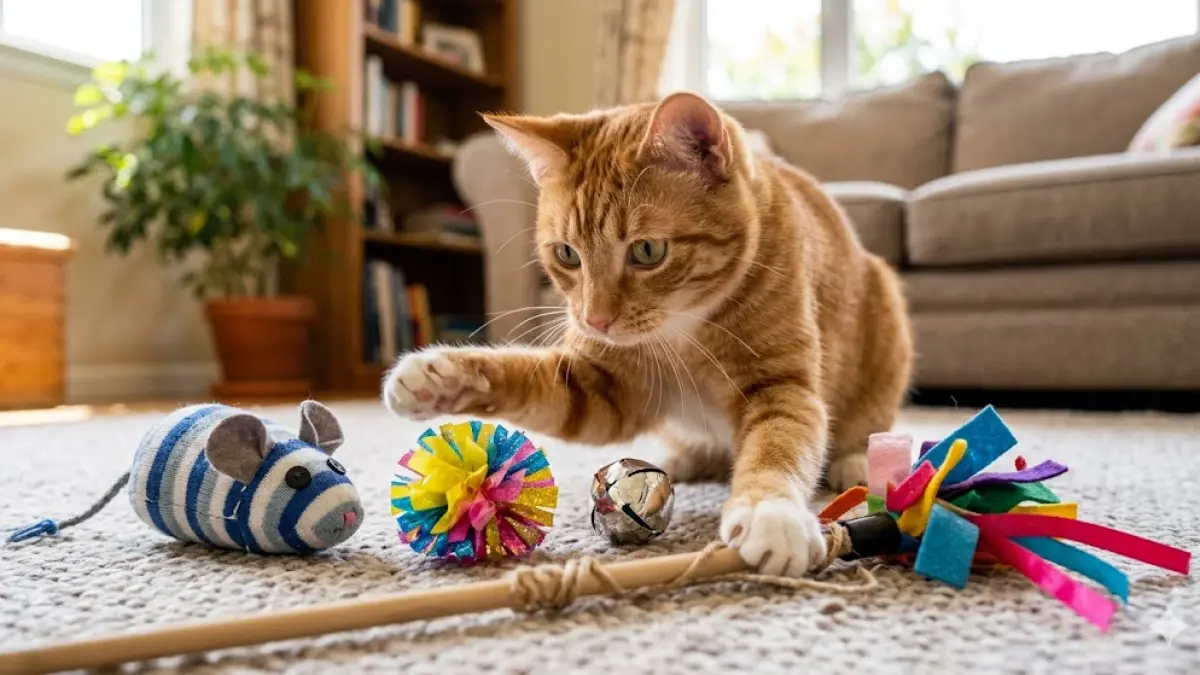 kucing sedang bermain