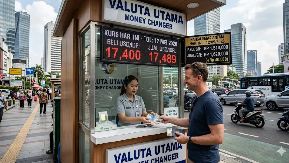 Kurs rupiah terhadap dolar Amerika Serikat hari ini melemah, sedangkan harga emas logam mulia melonjak Rp 40 ribu per gram.