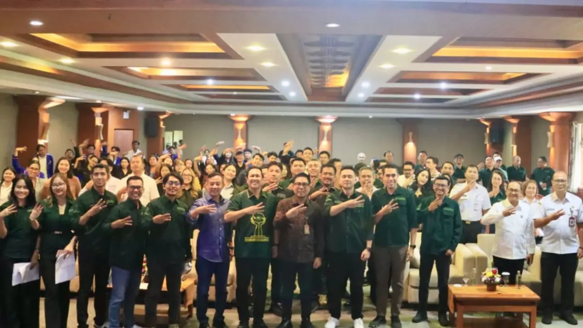 Wakil Wali Kota Denpasar, I Kadek Agus Arya Wibawa saat membuka Rakercab dan Forbis BPC HIPMI Denpasar Tahun 2026, Rabu (13/5) di Graha Sewakadarma, Denpasar.&nbsp;