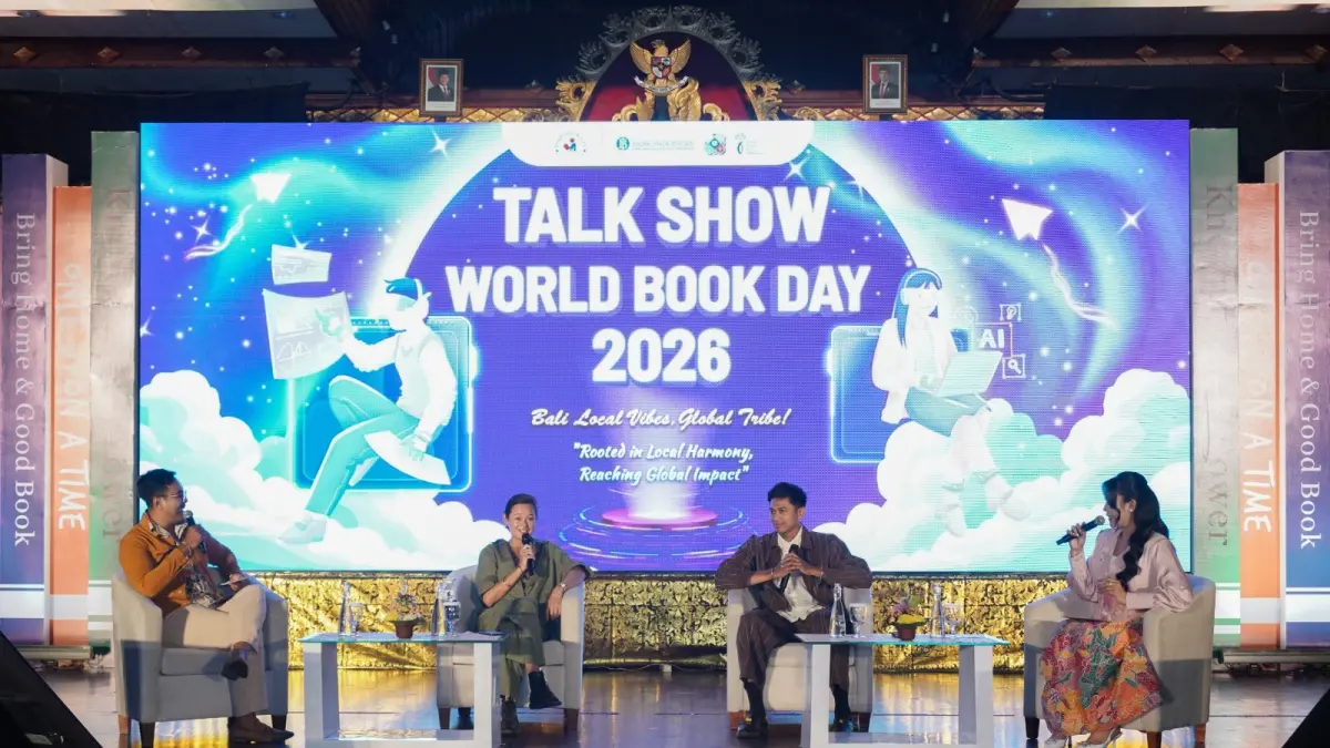 LITERASI: Talk Show World Book Day 2026 yang digelar Bank Indonesia di Denpasar, 13 Mei 2026. (Humas Bank Indonesia Bali untuk radarbali.id)