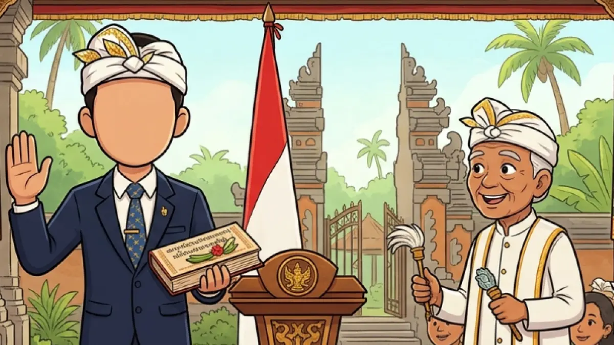 Ilustrasi pelantikan jabatan. (gambar digital gemini/radar bali)