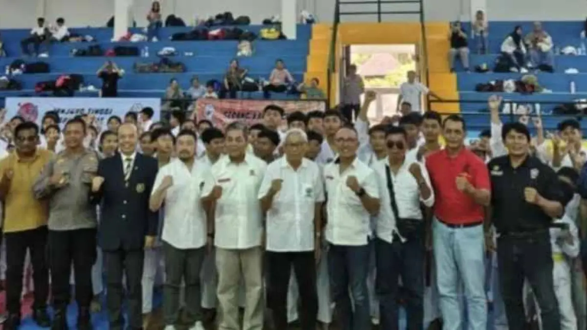 ANTUSIASME TINGGI : Ratusan atlet karate dari berbagai dojo di Bali berlaga dalam Kejurda Gojukai Bali Cup 2026 di GOR Gema Putra Presada,(ist)
