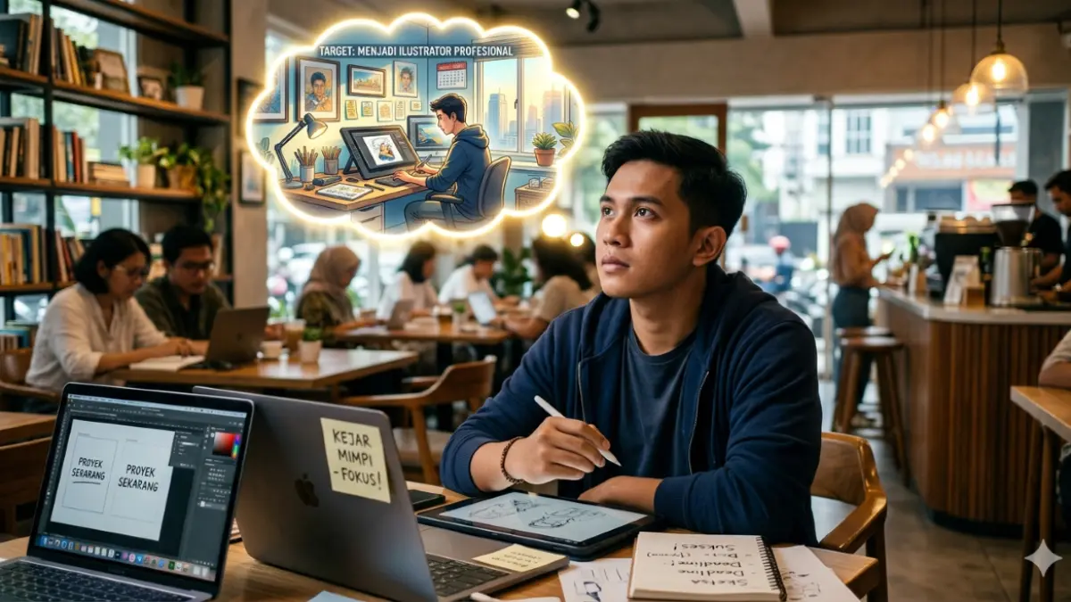 HUKUM PIKIRAN: Ilustrasi ketika seseorang sedang memikirkan sesuatu yang diinginkan. (Gemini AI/radarbali.id)