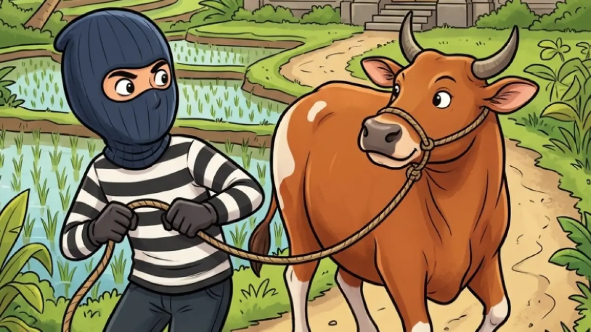 Ilustrasi maling sapi bali. (gambar digital gemini/radar bali)