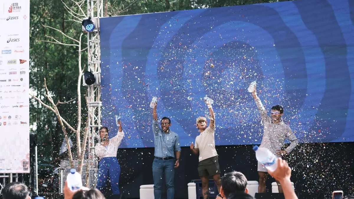 Peluncuran kemasan baru Aqua bertepatan dengan Bali Trail Running (BTR) Ultra 2026 di kawasan Gunung Batur, Kintamani.